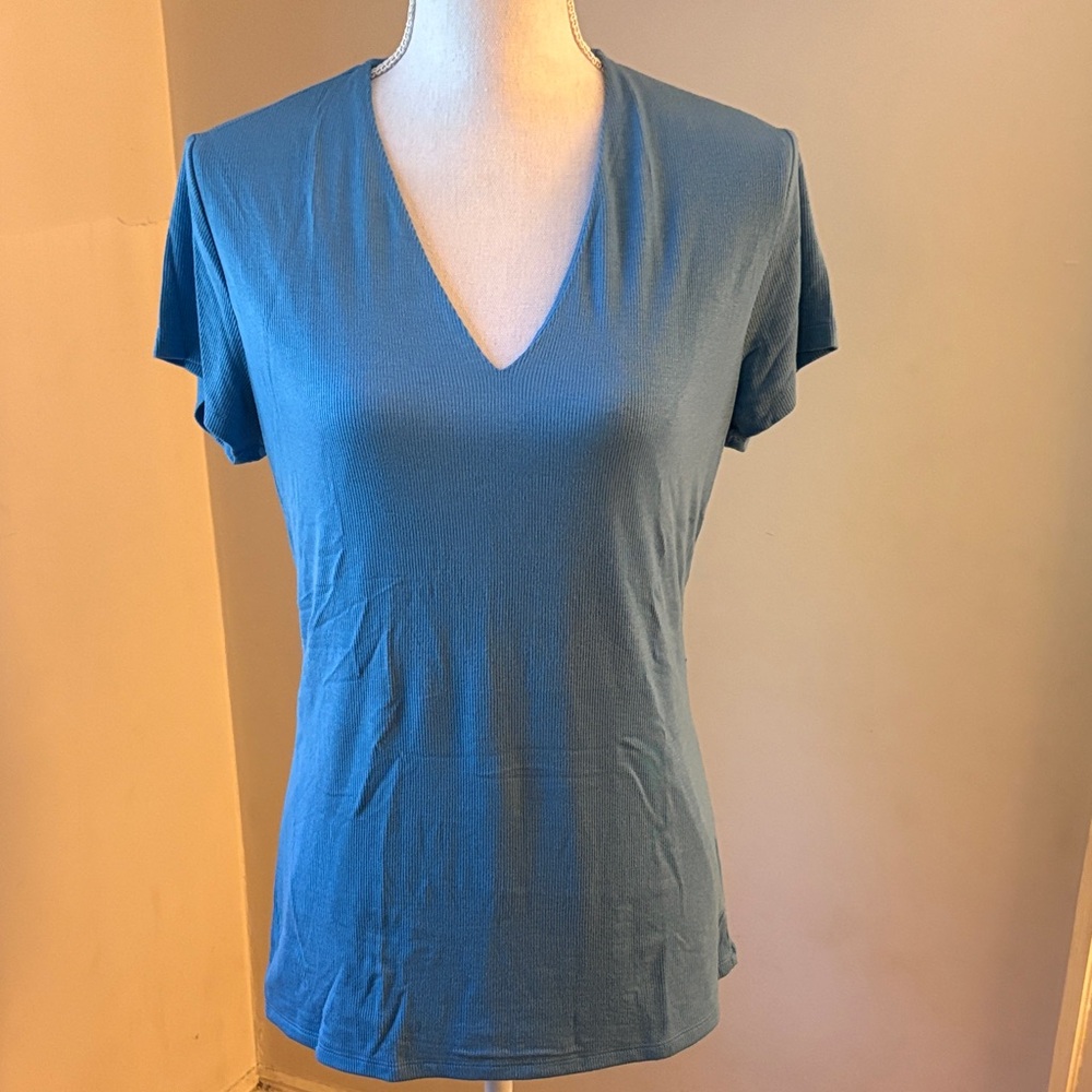 INC Blue V-Neck